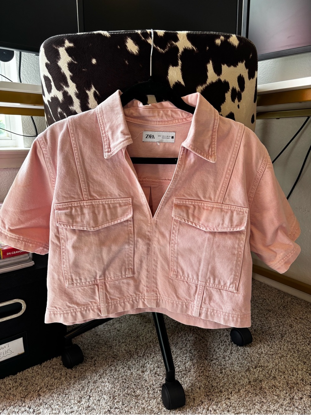 Zara Pink Denim Shorts Skort Set - Picture 3 of 6